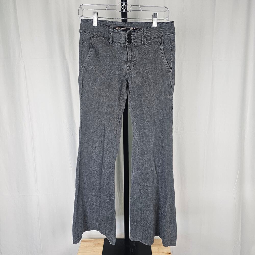 7 For All Mankind Gray Flared Pants Cotton Blend Size 27 Bell Bottom